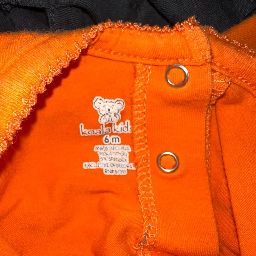 Lot of 2 Baby Girl Halloween Holiday Tops 6-9 months Orange & Black